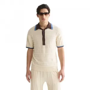 Поло Scotch & Soda 182275 свободного кроя с коротким рукавом, бежевый