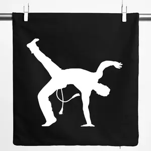Наволочка-силуэт Huuraa Capoeira, подарочная, 40x40 см, черный хлопок, подарок Capoeira Hellweg Druckerei