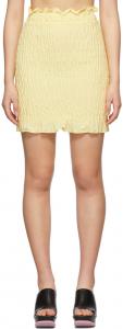 Желтая эластичная юбка с рюшами MSGM