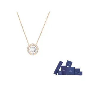 Swarovski Искусственный кристалл камень ожерелье женское Rose Gold