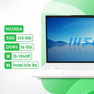 Ноутбук MSI Prestige 13 Evo, 13.3", 16Гб/512Гб, i5-1240P, Intel Iris Xe, белый, английская клавиатура