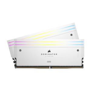 Оперативная память CORSAIR Dominator Titanium RGB, 32 Гб DDR5 (2x16 Гб), CL32, 6600 МГц, CMP32GX5M2X6600C32W, белый