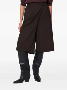 Шорты с запахом в полоску 6397, коричневый