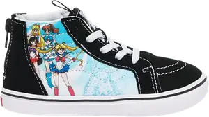 Кеды Vans Sailor Moon x Sk8-Hi Zip ComfyCush Toddler Pretty Guardian, черный