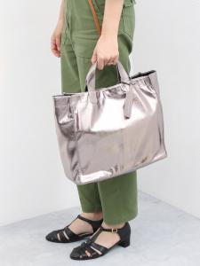 (L) Сумка-шоппер Cachecache / Мягкая металлическая сумка-шоппер