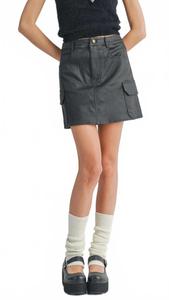 Юбка-карго с покрытием, черная Sadie & Sage, черный