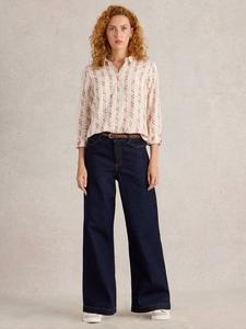 Джинсы с широкими штанинами из органического хлопка ayla White Stuff, цвет Indigo