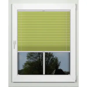 Жалюзи-плиссе Indeko «простые», светозащитные, с отверстием, натяжные, на заказ, цвет grün + weiß