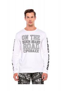 Рубашка с длинными рукавами и крутым принтом CIPO & BAXX, белый