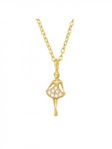 Alexander York Колье с подвеской «Баллерина» из золота, изготовленное из серебра 925 пробы, вставка из двух частей из серебра