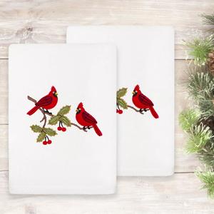 Linum Домашний текстиль Рождественская красная пара роскошных турецких хлопковых полотенец с вышивкой из 2 полотенец для рук