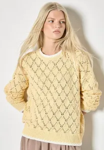 Джемпер, связанный одеяльным швом Apricot, Yellow