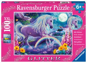 Пазл Ravensburger для детей XXL Glitter единорог, 100 шт.