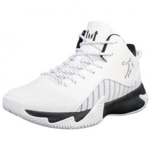 Амортизирующие нескользящие баскетбольные кроссовки мужские черно-белые QIAODAN