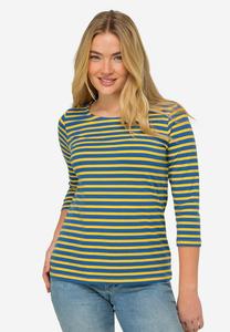 Рубашка с длинным рукавом REGULAR FIT RINGEL RUNDHALS 3/4-ÄRMEL LAURASØN, цвет goldgelb