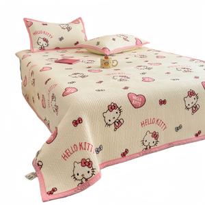 Sanrio Полиэстер HelloKitty/Kuromi молочный вельвет покрывало три комплекта постельного белья для общежития и домашней спальни
