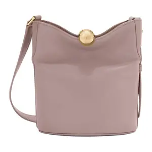 Furla Кожаная ведерко сумка через плечо мини женская серо-розовая