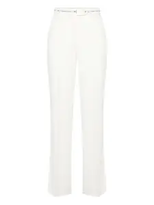 Брюки с лентой и логотипом Elisabetta Franchi, нейтральный