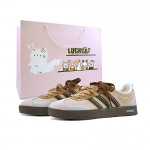 VL COURT 2.0 Caramel Pudding, специальная сумка для покупок, устойчивые к истиранию низкие кроссовки German Army Trainers Unisex Adidas, milk tea