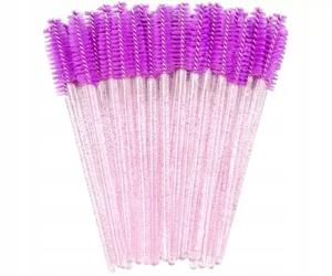 Кисти для ресниц/бровей, розовые, блестки, 50 шт., Clavier