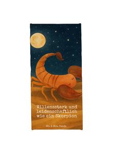 Mr. & Mrs. Panda Полотенце с изображением знака зодиака Скорпион и надписью белого цвета