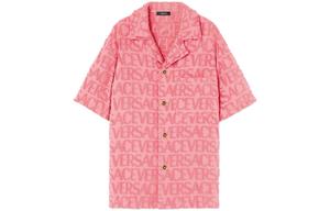 Флисовая короткая рубашка с логотипом VERSACE, розовый