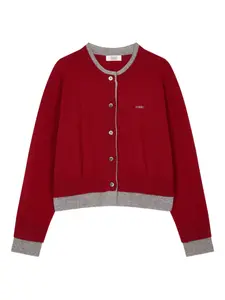 Кардиган с вышитым логотипом Tomboy, красный