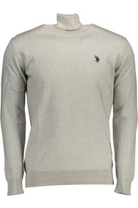 Мужской свитер U.S. Polo с логотипом бренда, серый