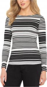 Топ Liverpool Los Angeles Long Sleeve Boat Neck Knit Top, цвет Black/White Variegated Stripe