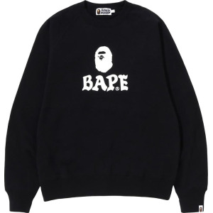 Толстовка BAPE Relaxed Fit Crewneck 'Black', черный