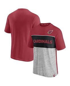 Мужская футболка с цветными блоками Branded Cardinal, серая с принтом Arizona Cardinals Fanatics, красный
