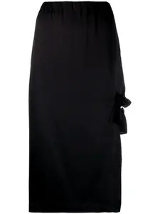 Юбка с вырезом и оборками Simone Rocha, черный