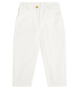 Брюки Sonie из смесового хлопка Bonpoint, белый