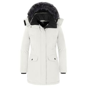 Парка Wantdo Waterproof Hooded Faux Fur, серовато-белый