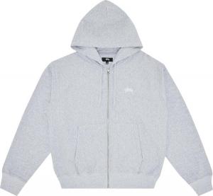 Толстовка Stussy Stock Logo Zip Hood 'Grey Heather', серый