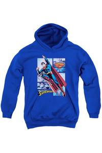 Толстовка с капюшоном для подростков "Супермен из Лиги справедливости Америки" с панелями Gildan, синий