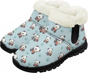 Pzuqiu Зимние детские ботинки для мальчиков и девочек, теплые походные ботинки с меховой подкладкой для улицы, теплые прогулочные ботинки, черная подошва