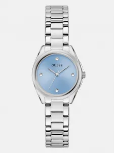 Часы с аналоговым циферблатом серебристого и синего цвета Guess Factory