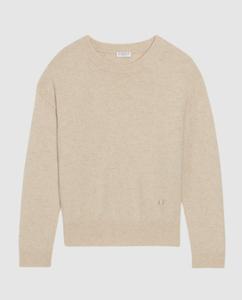 Женский кашемировый свитер с круглым вырезом Claudie Pierlot, бежевый