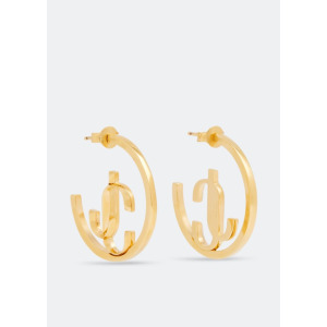 Серьги JIMMY CHOO JC Monogram hoops, золотой