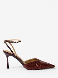 Туфли Ari на шпильке с ремешком на щиколотке и пайетками Mint Velvet, Red Burgundy