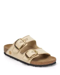 Женские сандалии Arizona с большой пряжкой и рафией Birkenstock, бежевый