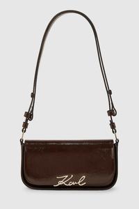 Кожаная сумка K/SIGNATURE Karl Lagerfeld, бордовый