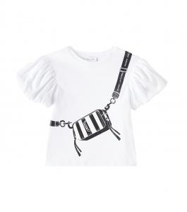 Футболка из хлопкового джерси с принтом Marc Jacobs Kids, белый