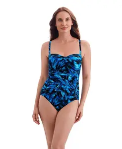 Купальник Summer Waves Shirred Sweetheart Tank One Piece Longitude by Mimi Flamingo, синий