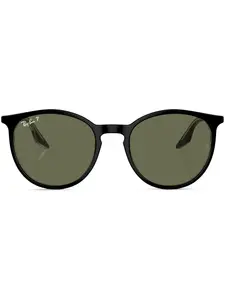 Солнцезащитные очки в круглой оправе с логотипом и надписью Ray-Ban, черный