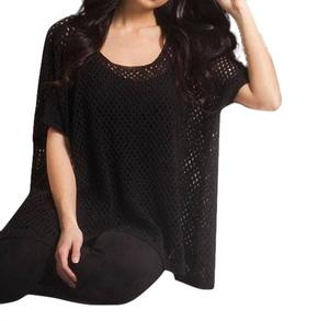 Вязаное крючком пончо черного цвета french kyss