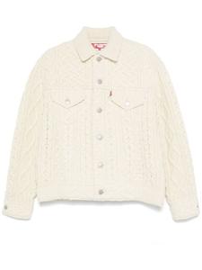 Junya Watanabe Кардиган MAN x Levi's арарановой вязки Junya Watanabe Man, белый