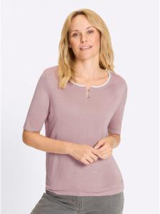 Свитер с короткими рукавами в цвете гортензии и белого цвета Sieh an!