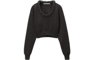 Футболка с круглым вырезом из кашемира Alexander Wang, серая